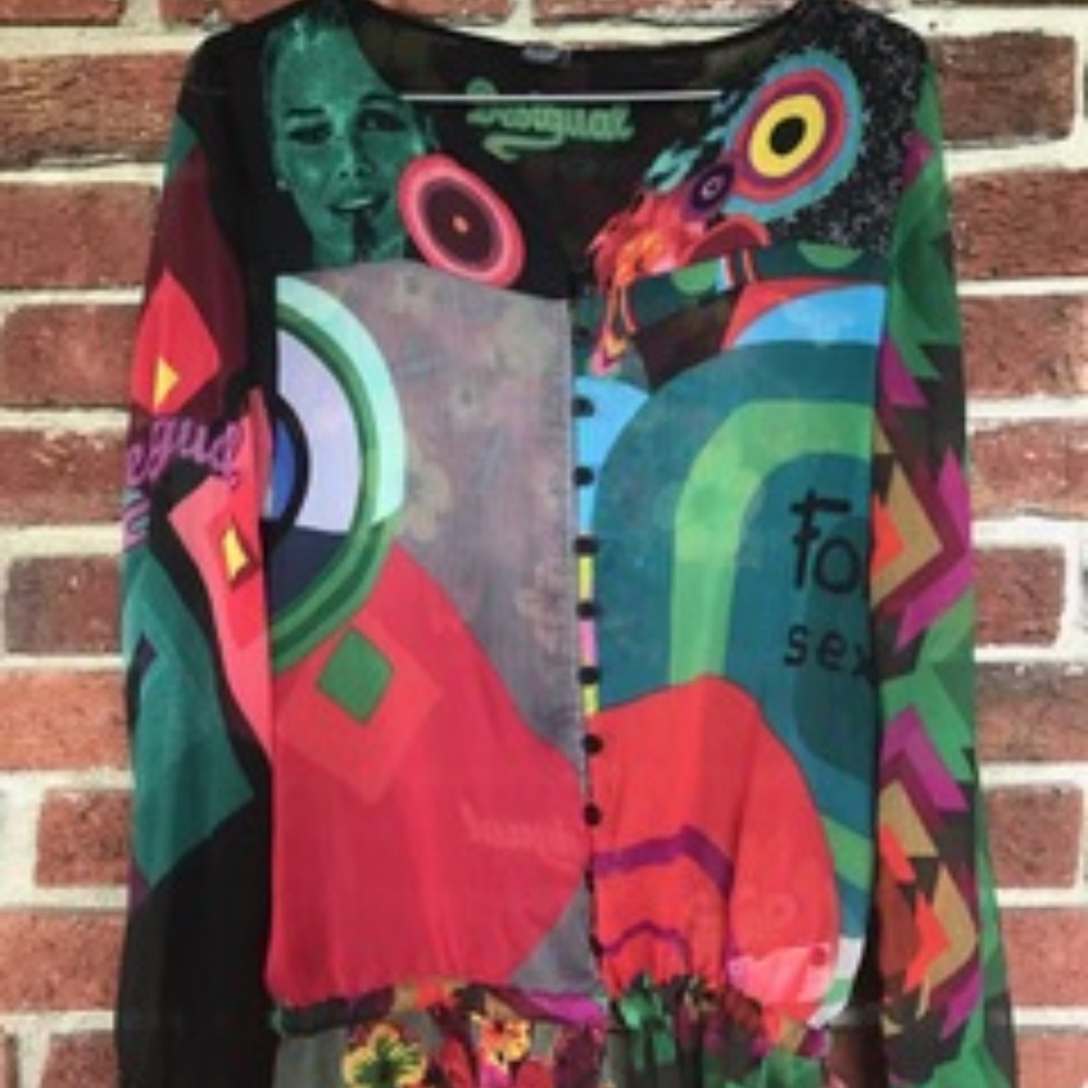 Desigual - Sheer Colorful Blouse